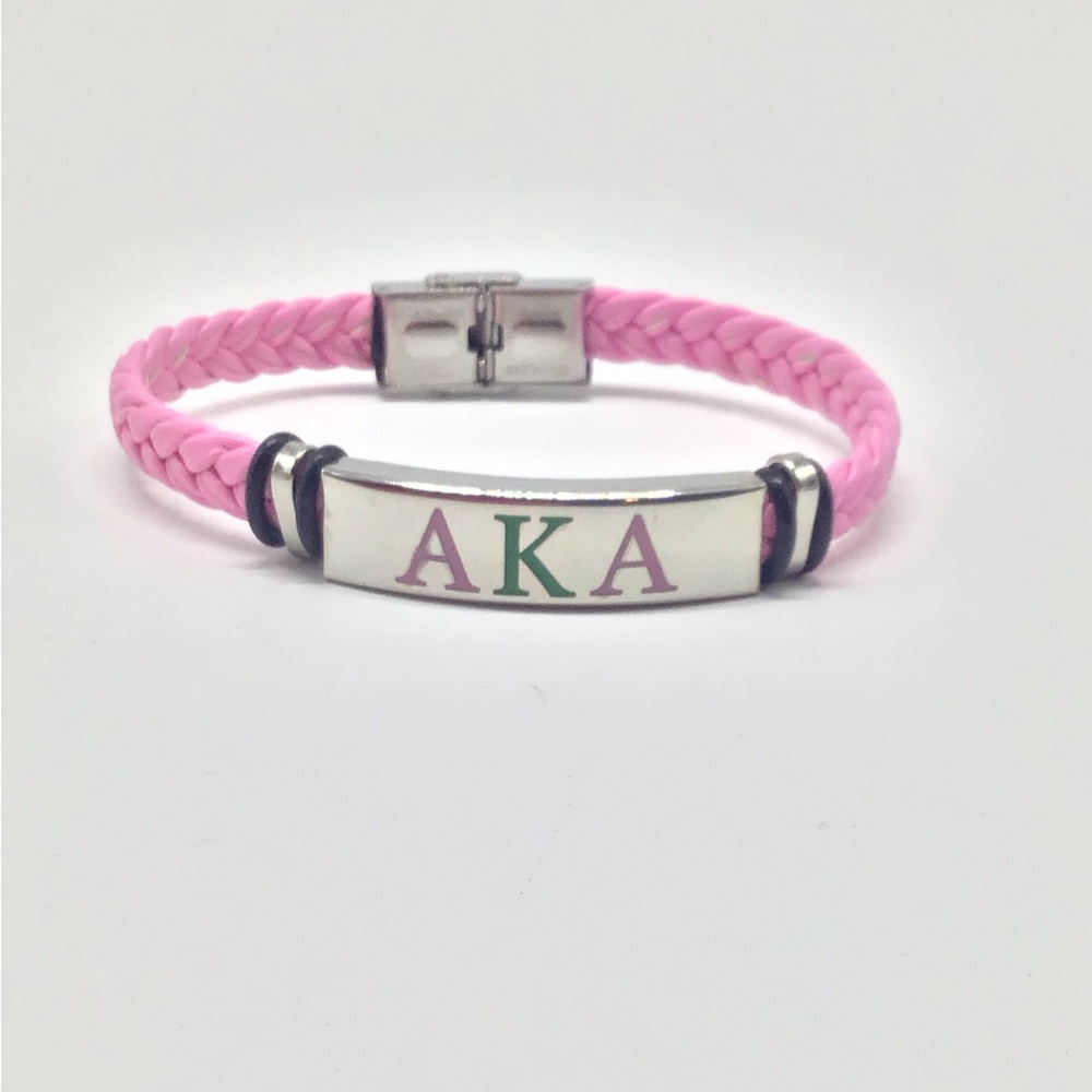 Alpha Kappa Alpha leather bracelet